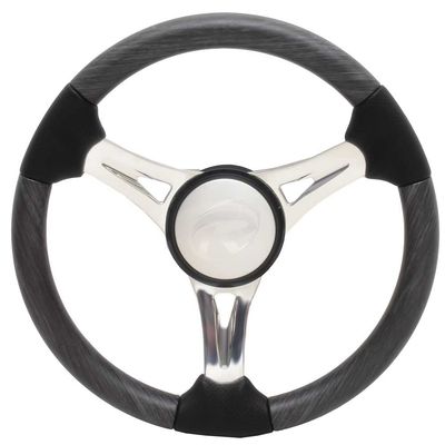 Lowe Boat Steering Wheel 2305495 | Retreat 13 1/2 Inch Gray Woodgrain