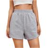 Womens 5" Terry Shorts Loose Comfy Yoga Sweat Cotton Shorts Athletic Fit High Waist Pockets Running Lounge Short Pant Gray view 1