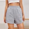 Womens 5" Terry Shorts Loose Comfy Yoga Sweat Cotton Shorts Athletic Fit High Waist Pockets Running Lounge Short Pant Gray view 2