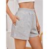 Womens 5" Terry Shorts Loose Comfy Yoga Sweat Cotton Shorts Athletic Fit High Waist Pockets Running Lounge Short Pant Gray view 3
