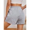 Womens 5" Terry Shorts Loose Comfy Yoga Sweat Cotton Shorts Athletic Fit High Waist Pockets Running Lounge Short Pant Gray view 4