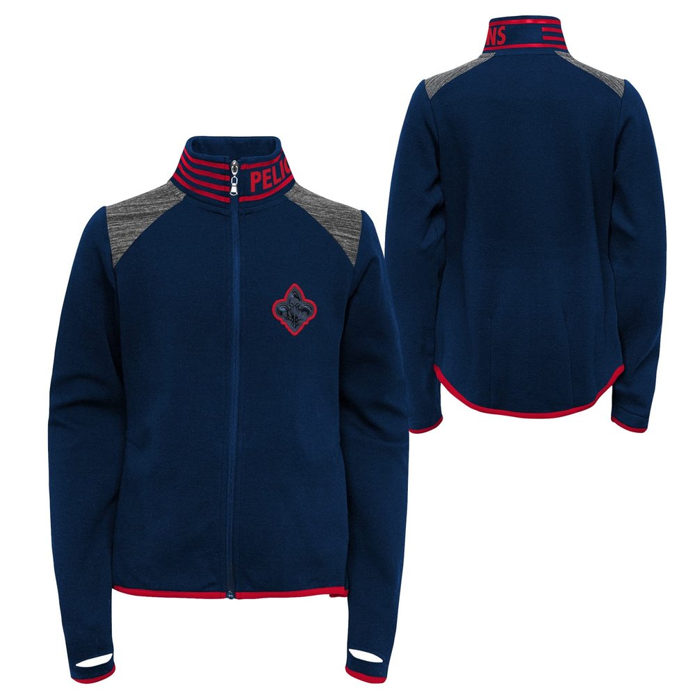 Outerstuff NBA Girls Youth (7-16) Avaitor Full Zip Jacket, New Orleans Pelicans, Medium (10-12)