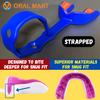 Oral Mart Blue/Red Strapped Youth Mouth Guard for Kids - Sports Mouthguard with Connected Strap for Football, Ice Hockey, Lacrosse, Taekwondo view 3