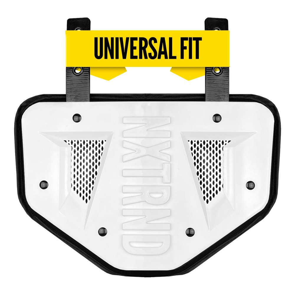Nxtrnd Football Back Plate, Professional Football Backplates for Shoulder Pads, for Adult & Youth (White, Adult)