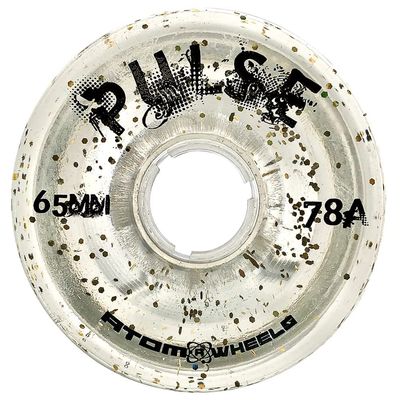 Atom Skates Quad Roller Wheels/Outdoor/Hardness 78A / Clear Glitter Pulse Glitter / 2 Packs - 8 Wheels