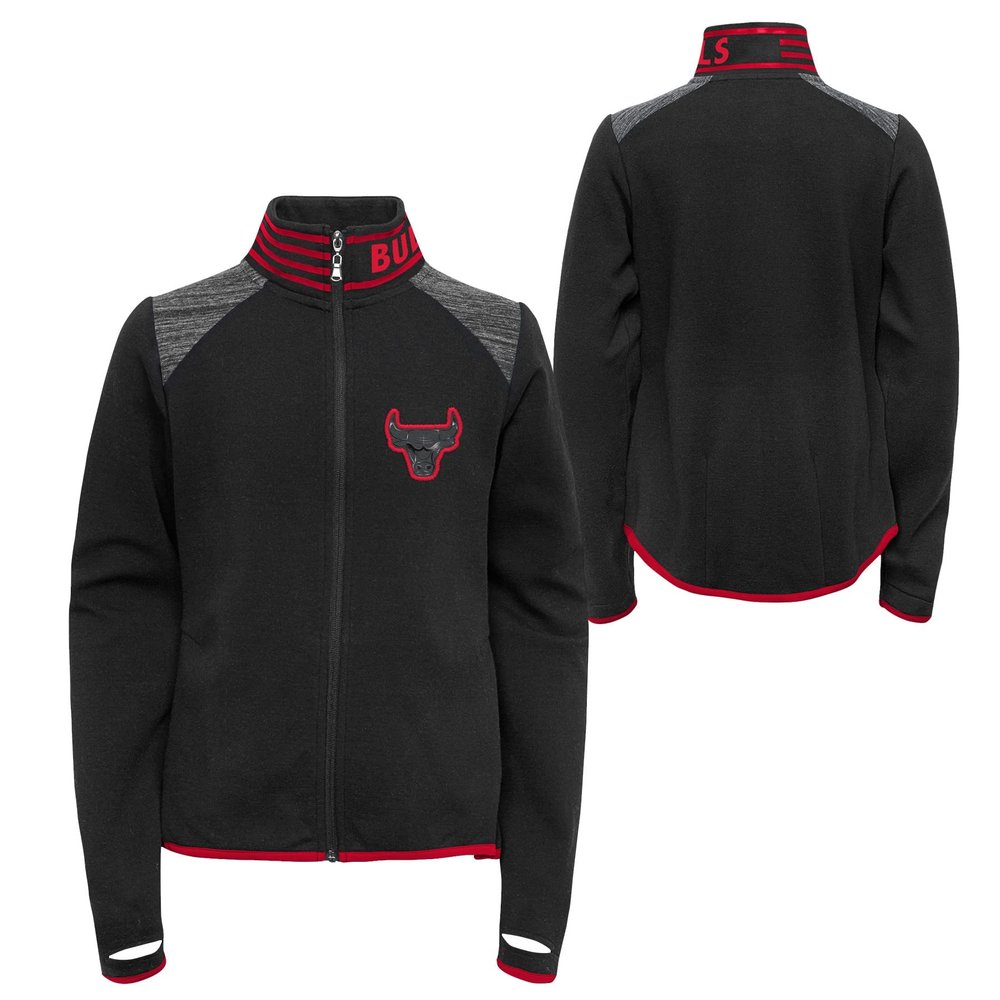 Outerstuff NBA Girls Youth (7-16) Avaitor Full Zip Jacket, Chicago Bulls, Large (14)