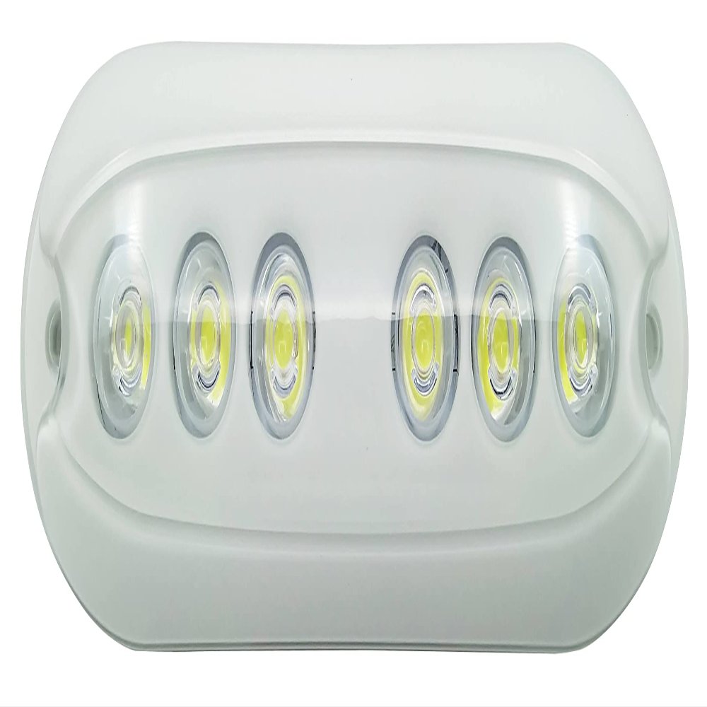 AquaIDEA Japan Made in Japan JB12W Transom Surface Mount Underwater LED Marine Light, 9-32V DC Epoxy Resin,IP68,10W, 900lm,2.8-4ft Transom Range, Underwater Marine led Light (White case, Green)
