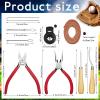 Lanties Glove Relacing Kit for Baseball or Softball Mitts Baseball Care Kit Include 2 Strips 78.74 inch Lace Drawstring Threader 4 Glove Locks 5 Lacing Tools with Box(Tan) view 2