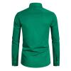 DELCARINO Men's Long Sleeve Button Up Shirts Solid Slim Fit Casual Business Formal Dress Shirt Green Large view 2
