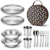 Odoland Stainless Steel Camping Mess Kit for Family & 2 Person view 1