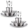 Odoland Stainless Steel Camping Mess Kit for Family & 2 Person view 2