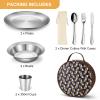 Odoland Stainless Steel Camping Mess Kit for Family & 2 Person view 3