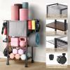 Yoga Mat Storage Rack Home Gym Equipment Workout Equipment Organizer Yoga Mat Holder for Dumbbell,Kettlebell and More Gym Accessories Gym Essentials Women Men Fitness Exercise Equipment Organization view 2