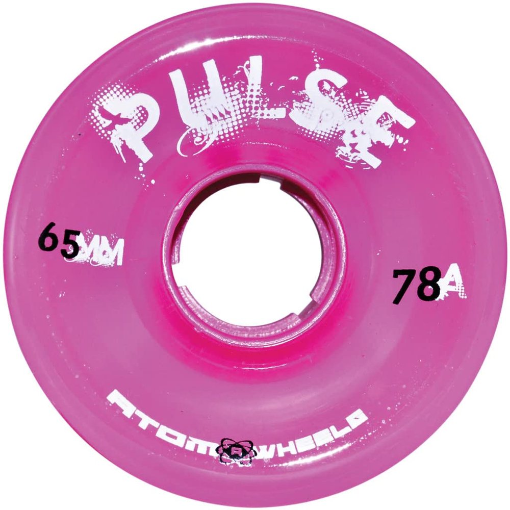 Atom Skates Quad Roller Wheels/Outdoor/Hardness 78A / 65x37 Pink Pulse/Set of 4