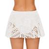 Womens Lace Crochet Skirted Bikini Coverup Net Hollow Out Beach Pants Sexy Swimsuit Flowy Cover Up Shorts White view 4