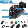 WOTOW Rear Rack Bag, 12L Waterproof Reflective Bicycle Trunk Bag, Cycling Rear Seat Carrier Backseat Storage Luggage with Water Bottle Holder, Shoulder Strap for MTB Bike E-Bike view 2