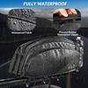 WOTOW Rear Rack Bag, 12L Waterproof Reflective Bicycle Trunk Bag, Cycling Rear Seat Carrier Backseat Storage Luggage with Water Bottle Holder, Shoulder Strap for MTB Bike E-Bike view 3