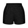 Womens 5" Terry Shorts Loose Comfy Yoga Sweat Cotton Shorts Athletic Fit High Waist Pockets Running Lounge Short Pant Black view 4