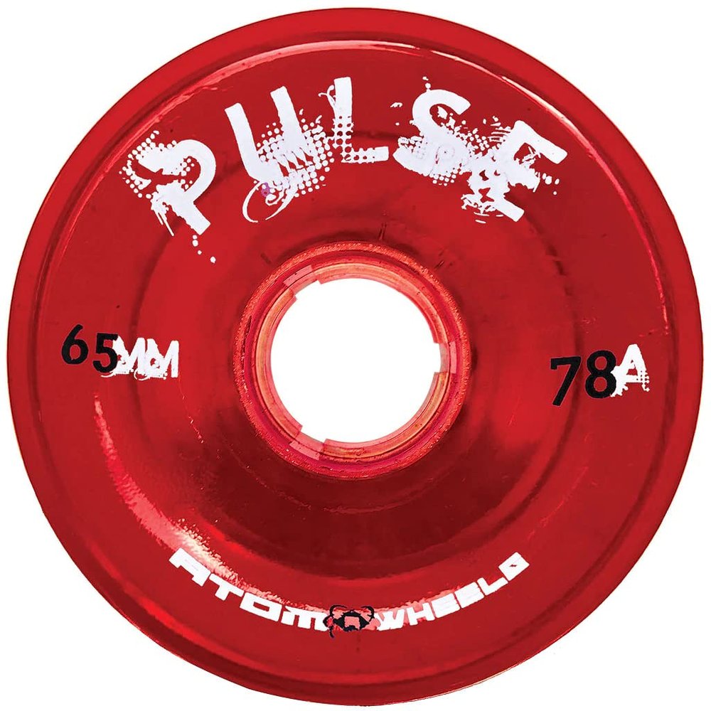 Atom Skates Quad Roller Wheels/Outdoor/Hardness 78A / 65x37 Red Pulse/Set of 4