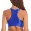 Agoky Womens Glossy Compression Sleeveless Slim Fit Shirts Racerback Tank Tops Vest Blue Large view 4