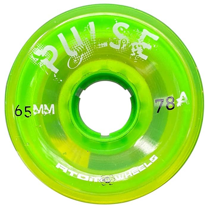 Atom Skates Quad Roller Wheels/Outdoor/Hardness 78A / 65x37 Lime Pulse / 1 Pack - 4 Wheels