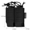 OneTigris Pouch DD44 - MOLLE Double Pouch Quick Release with Plastic Inserts OWB Laser-Cutting (Black) view 4