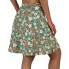 ANIVIVO Women's Skorts Skirts 20" Knee Length,Long Tennis Golf Sports Casual Skirts with High Waisted Zipper Pockets(Green Floral,L) view 2