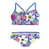 Jizyo Youth Girls 2PCS Tankini Tropical Palm Printed Flounce Swimsuit Swimwear Tank Top with Bottoms Bathing Surfing Suit Tulip Blue 3-4 Years view 1