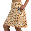 ANIVIVO Women's Skorts Skirts 20" Knee Length,Long Tennis Golf Sports Casual Skirts with High Waisted Zipper Pockets(Yellow Floral,M) view 1