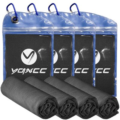 YQXCC Cooling Towels | 4 Pack 40"x12" | Cool for Neck | Microfiber Soft Breathable Chilly | for Sports, Yoga, Golf, Gym, Camping, Running, Workout & More Activities