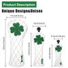 Golf Club Headcover Live Lucky 3 Wood Headcover Magnetic Closure Elegant Embroidery Premium Leather Driver Covers Fairway Wood Covers Hybrid Headcover Shamrock Golf Head Covers view 4