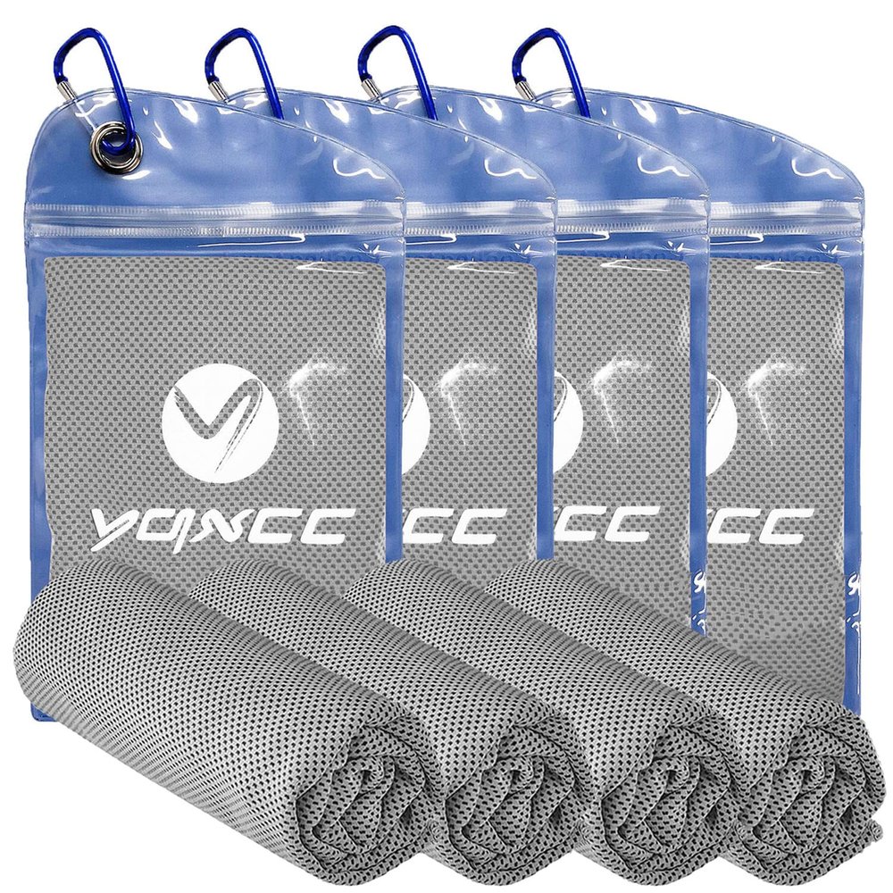 YQXCC Cooling Towels | 4 Pack 47"x12" | Ice Cool for Neck | Microfiber Soft Breathable Chilly | for Yoga, Sports, Golf, Gym, Camping, Running, Fitness, Workout & More Activities