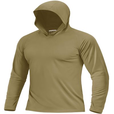 Boladeci Fishing Shirts Long Sleeve Hoodie UPF 50+ UV Protection Summer Water SPF Rash Guard Swim Sunscreen Olive Drab L