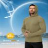 Boladeci Fishing Shirts Long Sleeve Hoodie UPF 50+ UV Protection Summer Water SPF Rash Guard Swim Sunscreen Olive Drab L view 3