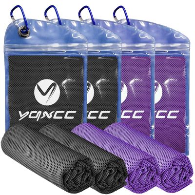 YQXCC Cooling Towels | 4 Pack 40"x12" | Cool for Neck | Microfiber Soft Breathable Chilly | for Sports, Yoga, Golf, Gym, Camping, Running, Workout & More Activities