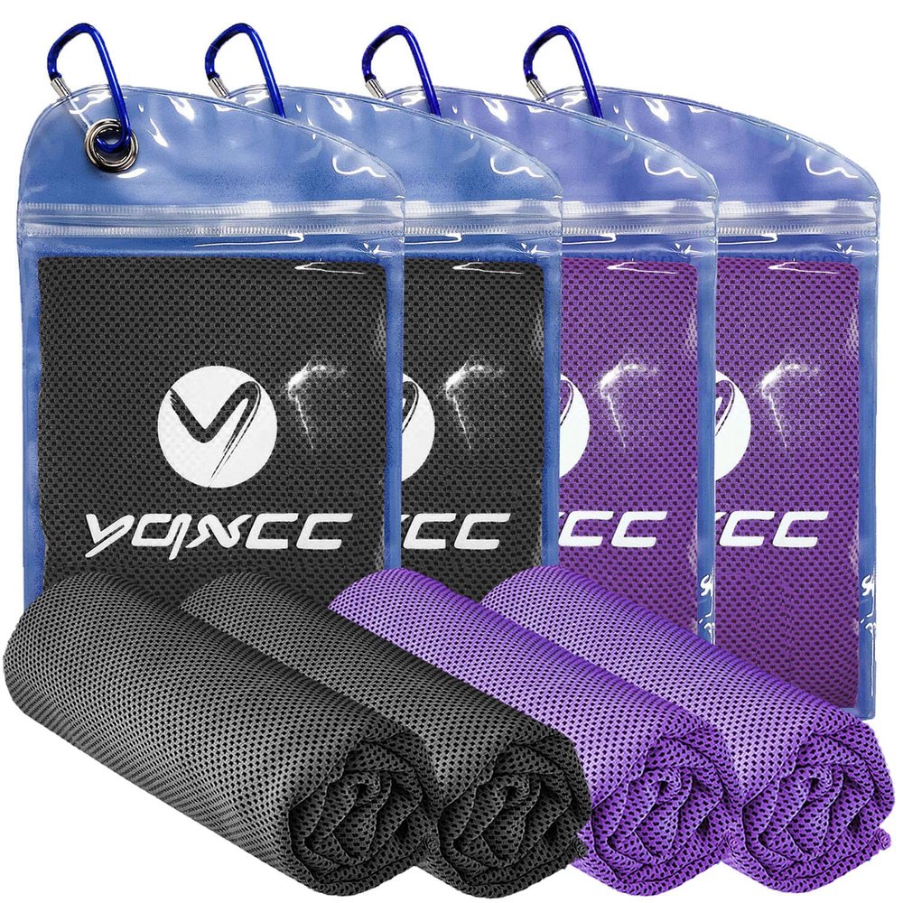 YQXCC Cooling Towels | 4 Pack 40"x12" | Cool for Neck | Microfiber Soft Breathable Chilly | for Sports, Yoga, Golf, Gym, Camping, Running, Workout & More Activities