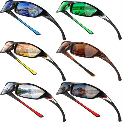 Frienda 6 Pack Polarized Sport Sunglasses for Men Multipack Fit over Glasses Pack Lot Set Men's Sport Fishing Eyeglasses(Vibrant Colors)