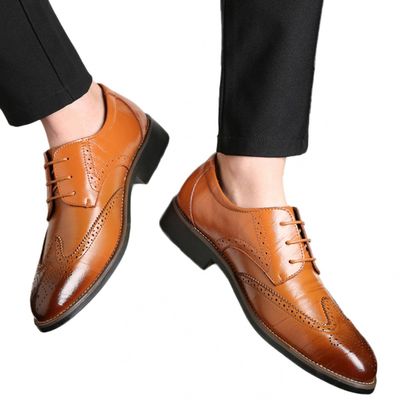 Hbeylia Mens Tuxedo Shoes Patent Leather Lace Up Formal Business Oxford Dress Shoes Classic Fashion Closed Pointed Toe Leather Tuxedo Oxford Wingtip Dress Shoes for Men Business Office Work Wedding