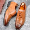 Hbeylia Mens Tuxedo Shoes Patent Leather Lace Up Formal Business Oxford Dress Shoes Classic Fashion Closed Pointed Toe Leather Tuxedo Oxford Wingtip Dress Shoes for Men Business Office Work Wedding view 4
