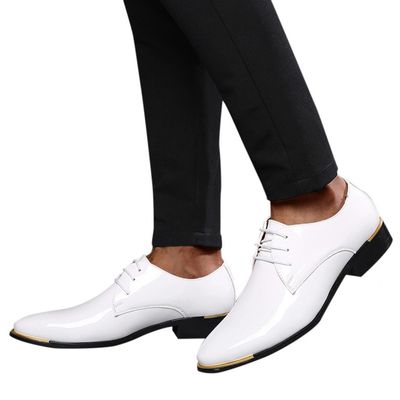 Hbeylia Men's Oxfords Dress Shoes Classic Fashion Closed Pointed Toe Formal Pu Leather Tuxedo Oxford Wingtip Dress Shoes for Men Business Office Work Wedding Party