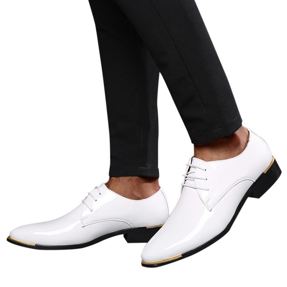 Hbeylia Men's Oxfords Dress Shoes Classic Fashion Closed Pointed Toe Formal Pu Leather Tuxedo Oxford Wingtip Dress Shoes for Men Business Office Work Wedding Party