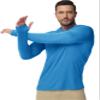 Boladeci Mens Long Sleeve Shirts Fishing Lightweight Hoodie UPF 50+ UV Protection Summer Hoodies SPF Rash Guard Swim Teal S view 2
