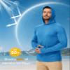 Boladeci Mens Long Sleeve Shirts Fishing Lightweight Hoodie UPF 50+ UV Protection Summer Hoodies SPF Rash Guard Swim Teal S view 3