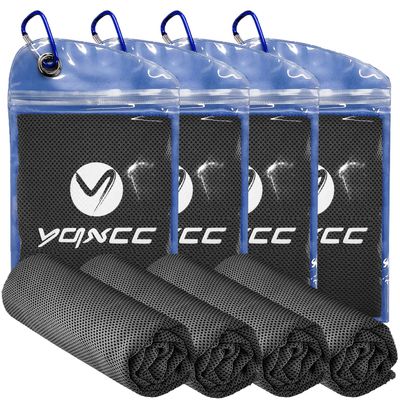 YQXCC Cooling Towels | 4 Pack 47"x12" | Ice Cool for Neck | Microfiber Soft Breathable Chilly | for Yoga, Sports, Golf, Gym, Camping, Running, Fitness, Workout & More Activities