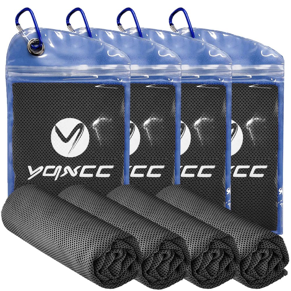 YQXCC Cooling Towels | 4 Pack 47"x12" | Ice Cool for Neck | Microfiber Soft Breathable Chilly | for Yoga, Sports, Golf, Gym, Camping, Running, Fitness, Workout & More Activities
