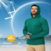 Boladeci Fishing Shirts for Men Long Sleeve Swim Shirts UPF 50+ Sun Protection Clothing Fishing Hoodie Quick Dry SPF Gifts Emerald Green M view 3