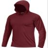 Boladeci UV Shirts for Men Long Sleeve Fishing Hoodie UPF 50+ UV Protection Summer Lightweight Hoodies SPF Rash Guard Tops Swim Burgundy S view 1