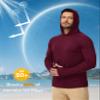 Boladeci UV Shirts for Men Long Sleeve Fishing Hoodie UPF 50+ UV Protection Summer Lightweight Hoodies SPF Rash Guard Tops Swim Burgundy S view 3