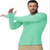Boladeci Mens Rash Guard Sun Hoodie Fishing Lightweight Hoodie Sun Shirts UV Protection Clothing Long Sleeve Summer Workout SPF Swim Mint Green L view 2