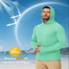 Boladeci Mens Rash Guard Sun Hoodie Fishing Lightweight Hoodie Sun Shirts UV Protection Clothing Long Sleeve Summer Workout SPF Swim Mint Green L view 3